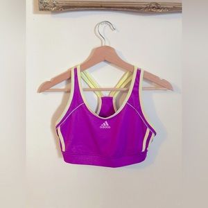 Adidas Purple and Yellow Climalite Sports Bra Size Small NWOTS